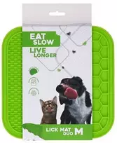 Eat Slow Live Longer Eat Slow Duo laižymo kilimėlis, M, žalias, 21x21 cm