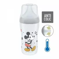 NUK Perfect Match MICKEY temperatūros kontrolės kūdikių buteliukas 260 ml pilka