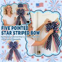 Decorative Burlap Bow with Star and Stripe Pattern for Indoor and Outdoor Use Suitable for Wreaths and Wall Hanging One Size