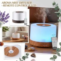 Ultrasonic Aroma Diffuser Remote Control Wood Grain Humidifier 500ML Capacity Home Desktop Air Purifier with Seven Color LED Lights US Plug one size ruda