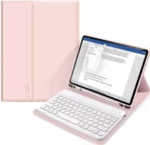 Tech-Protect SC Pen + klaviatūros dėklas su klaviatūra, skirta iPad 10.9" 2022 – rožinė