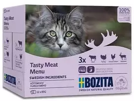 Bozita kačių ėdalo gabaliukai padaže su mėsa Multibox - šlapias kačių ėdalas - 12 x 85 g