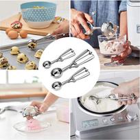 Premium Stainless Steel Ice Cream Scoop Set 3 Sizes for Baking, Cookie Dough, Cupcakes, and More Durable & Easy to Use sidabras