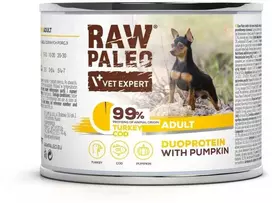 Vetexpert RAW PALEO Duoprotein kalakutiena & Cod Adult - wet dog food - 200g