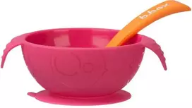 B.BOX BB00471 silikoninis dubuo su siurbtuku ir šaukštu braškių kokteilis