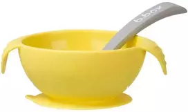 B.BOX BB00473 Silikoninis dubuo su siurbtuku ir šaukštu Lemon Sherbet