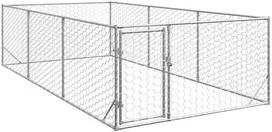 Lauko šunų voljeras su durelėmis, 2x4x1m, cinkuotas plienas