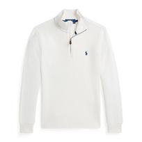 Ralph Lauren hoodie solid color pony logo stand collar half zipper long sleeved white children's style 323953023-003 L