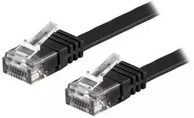 Deltaco TP-65S-FL, 5 m, Cat6, U/UTP (UTP), RJ-45, RJ-45, juodas
