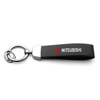Leather keychain accessories, compatible with Mitsubishi Outlander, Pajero, Lancer EX, ASX, Galant, and Ralliart metal keychains