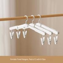 5PCS Travel Folding Clothes Hangers Mini Space Saving Clothes Drying Rack Foldable Anti-slip Drying Hangers Wardrobe Organizer