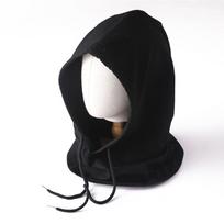 Streetwear Soft Cotton Balaclava Winter Neck Warm Windproof Hooded Hat Beanies Outdoor Sports Light Thin Hood Scarf Women Man juoda
