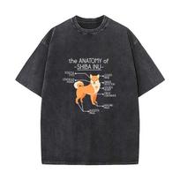 Shiba Inu Anatomy Pet Info Art Mens Summer Tshirt  Short Sleeve Loose Streetwear Short Sleeve Tops S