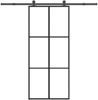 Stumdomos durys su įrangos rinkiniu, 90x205cm, ESG ir aliuminis