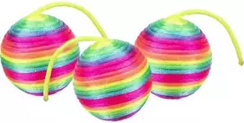 Trixie Trixie Kačių kamuoliukas Vaivorykštės barškutis Katžolė 4cm