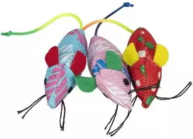 Trixie Rinkinys myszek, katei, poliester, 7cm, su kocimiętką, 70 vnt/OPAK