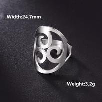 Lucktune Vintage Swirl Spiral Stainless Steel Rings for Women Men Triskel Triskelion Celtics Knot Rings Amulet Irish Jewelry Adjustable