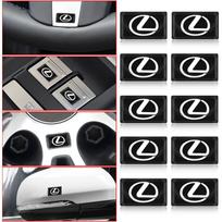 2/5/10Pcs Carbon Fiber Steering Wheel Car Logo Emblem 3D Stickers For Lexus LS LC IS350 ES300 GS350 CT200h GX460 LX570 RX500h 2pcs