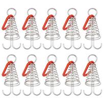 Octopus Deck Peg Spiral Shaped Adjustable Spring Durable Outdoor Camping Octopus Rope Buckle with Carabiner Hook for Hiking
