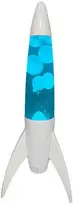 Itotal Lava lempa Rocket su baltu pagrindu, mėlynu skysčiu ir baltu vašku, 44x16x16 cm