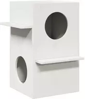 Cat House Baltas 43x43x60 cm medžio masyvo pušis