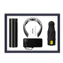 Executive Business Gift Set: Power Bank, Neck Massager, Mug, Umbrella juodos spalvos rinkinys