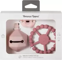 TOMMEE TIPPEE silikoninis čiulptukas su čiulptuko dėklu ir kramtuku, pink, 433609