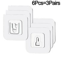 40 vnt., dvipusiai lipnūs sieniniai kabliukai, skaidrūs, nematomi kabliukai, sienos laikiklis, virtuvės miegamojo organizatorius 6pcs(3pairs)