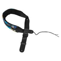Adjustable Thickened Widened Guitar Bass Strap with Square Patchwork Design Durable Material and Secure Attachment for Various String Instruments One Size mėlyna