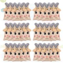 Easter Bunny Bags, Easter Burlap Gift Bags with Gift Tags Hemp Rope, Furry Rabbit Ears Bunny Bag, Cookies Chocolate Bunny Party Favors for Baby Kid 1 Set