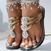 Women's Elegant Adorned PVC Beach Flip Flops Open-Toe Mule Slippers with Clear Strap Buckle Closure 36 rožinė raudona spalva