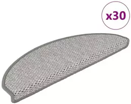 Laiptų kilimėliai Lipni Sisal-Look 30 vnt 65x21x4 cm Platina