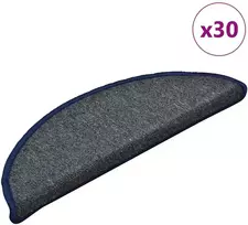 Laiptų kilimėliai, 30 vnt., 56x17x3 cm, tamsiai pilki ir mėlyni, pusapvaliai