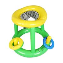 Inflatable Basketball Hoop Pool Toy with Durable Net and Stable Base for Outdoor Water Sports Activities Play One Size