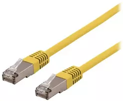 DELTACO U/STP Cat6a jungiamasis kabelis, LSZH, 0,3m, geltonas