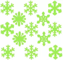 Fluorescenciniai snaigių lipdukai 50 vnt V18