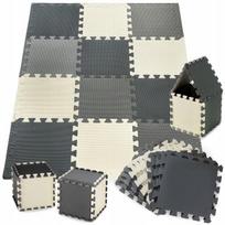 Piankowe Puzzle 12Szt. - Piankowa Mata Edukacyjna 120X90X1.2Cm Z Obrzeżem