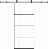 Stumdomos durys su įrangos rinkiniu, 90x205cm, ESG ir aliuminis