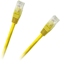 Patchcord Maitinimo laidas UTP kabelis su kištukais, geltonos spalvos, 1,5 m