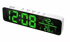 Tuya – didelis LED laikrodis su WiFi temperatūros ir drėgmės jutikliu – RTX WTHS6