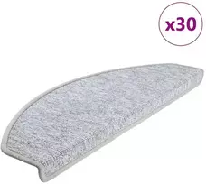 Laiptų kilimėliai, 30 vnt., 65x24x4 cm, šviesiai pilki, pusapvaliai, dideli