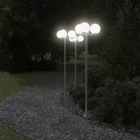 lauko grindų lempos 2 vnt Sidabriniai 215 cm nerūdijančio