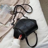 „Vintage Shell Crossbody Messenger“ krepšiai moterims, 2023 m. „Retro“ maži PU odos moteriški grandinėlės prekės ženklo pečių krepšiai rankinės piniginė 26x21.5x10.5cm juoda