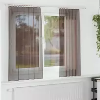 Voile užuolaidos su viršutine dalimi, 2vnt., rudos spalvos