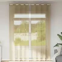 Voile užuolaidos su įvorėmis, 2vnt., smėlio spalvos
