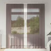 Voile užuolaidos su viršutine dalimi, 2vnt., rudos spalvos