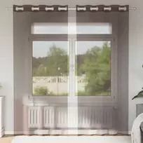 Voile užuolaidos su įvorėmis, 2vnt., rudos spalvos, 140x225cm