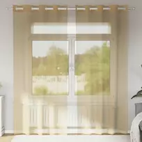Voile užuolaidos su įvorėmis, 2vnt., smėlio spalvos