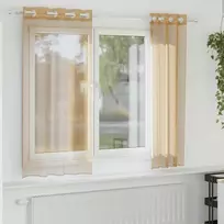 Voile užuolaidos su įvorėmis, 2vnt., smėlio spalvos