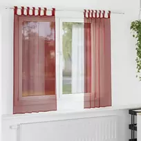Voile užuolaidos su strypų kišenėmis, 2vnt., raudonojo vyno sp.